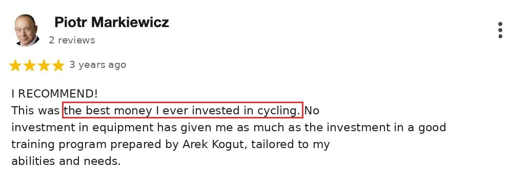 Review by Piotr M.: the best money invested in cycling