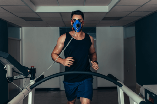man during performance tests