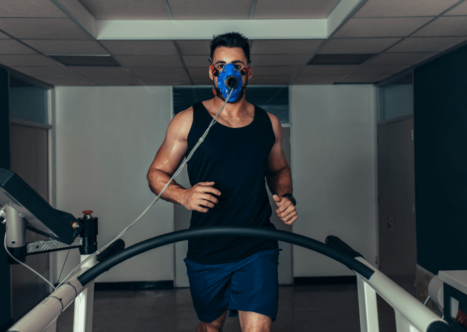 man during performance tests