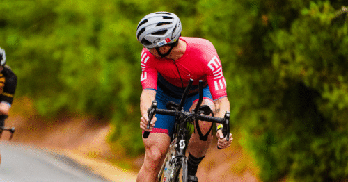 cyclist during heat training