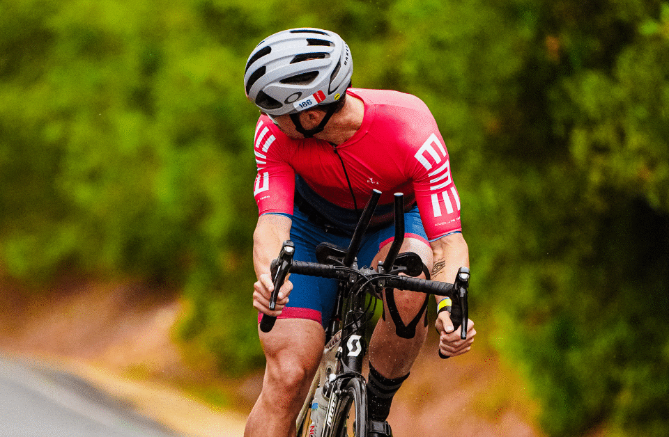 cyclist during heat training