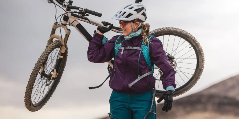 cyclist and bicycle